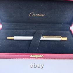 Cartier Stainless Steel Gold Trim Ball Pen