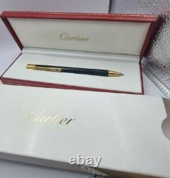 Cartier Stylo Bille Must II Ballpoint Pen with box and papers