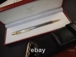 Cartier TRINITY Ballpoint Pen Brushed Silver & Gold Plated Cased/Papers