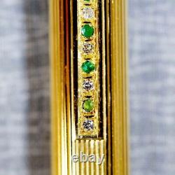 Cartier Trinity Diamond Emerald Gold Ballpoint Pen Gold Plated 140mm withBox