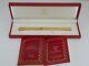Cartier Vendome Oval Gold Plated Pinstripe Ballpoint Pen With Box Free Shipping