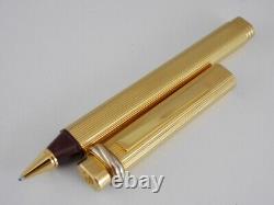 Cartier Vendome Oval Gold Plated Pinstripe Ballpoint Pen with Box FREE SHIPPING