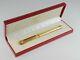 Cartier Vendome Oval Gold Plated Red Clip Ballpoint Pen With Box Free Shipping