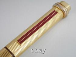 Cartier Vendome Oval Gold Plated Red Clip Ballpoint Pen with Box FREE SHIPPING