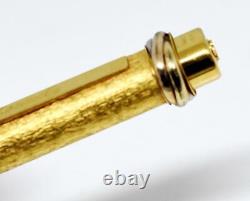 Cartier Vendome Oval Yellow Gold Plated Textured Ballpoint Pen FREE SHIP