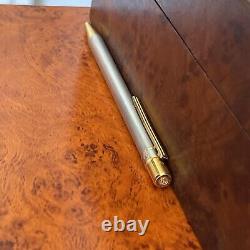 Cartier must Santos ballpoint pen Silver With Gold Trim & Accents