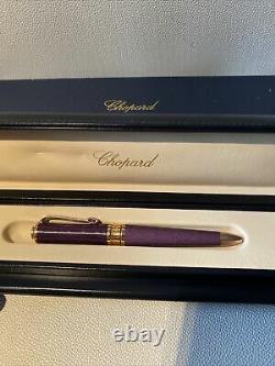 Chopard Imperiale Collection Ballpoint Pen Purple Resin Rose Gold Trim