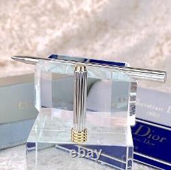 Christian Dior Cap Style MINI Ballpoint Pen Sterling Silver Godron withBox&Papers