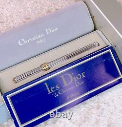 Christian Dior Cap Style MINI Ballpoint Pen Sterling Silver Godron withBox&Papers