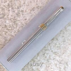 Christian Dior Cap Style MINI Ballpoint Pen Sterling Silver Godron withBox&Papers