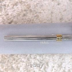 Christian Dior Cap Style MINI Ballpoint Pen Sterling Silver Godron withBox&Papers