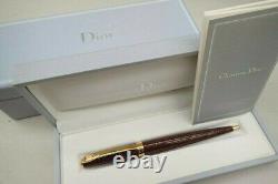 Christian Dior Twist type Ballpoint Pen(Brown/Gold) wz/Box, Manual Super Rare
