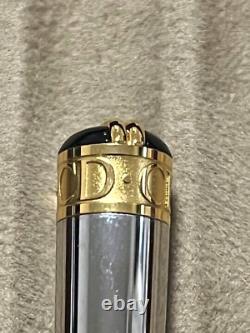 Christian Dior Twisted Ballpoint Pen Silver/Gold (No Box No ink) Vintage Rare