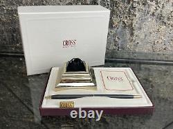 Classic Black Cross Pen Set With Gold Stand