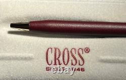 Cross Century Ballpoint Twist Pen Matte Burgundy Gold Blue Ink 2202 Vintage