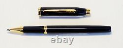 Cross Century II Gloss Black Lacquer and Gold Plated Trim Roller Ball Pen BNIB