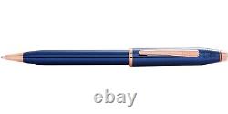 Cross Century II Luxury Ballpoint Pen Translucent Cobalt Blue Lacquer Engraved