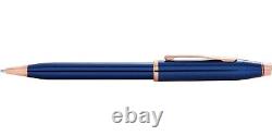 Cross Century II Luxury Ballpoint Pen Translucent Cobalt Blue Lacquer Engraved