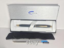 Cross Made In USA Century II Mica Gray & Gold Ballpoint Pen Free Ink