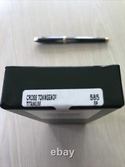 Cross Townsend Rollerball Pen Titanium & Gold In Box 585 No Longer Made