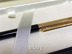 DUNHILL Ballpoint pen Gold x Black with Box UNUSED