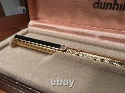 DUNHILL Gemline Ballpoint pen Gold x Black with Case And OG Papers