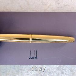 Dunhill Ballpoint Pen AD1800 Mirror Gold Finish with Case & Card