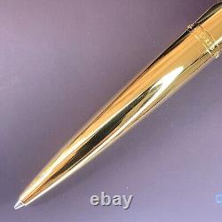 Dunhill Ballpoint Pen AD1800 Mirror Gold Finish with Case & Card