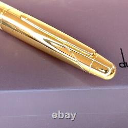 Dunhill Ballpoint Pen AD1800 Mirror Gold Finish with Case & Card