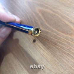 Dunhill Ballpoint Pen Gemline Rare Lapis Lazuli Blue Marble Lacquer Gold