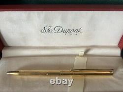 Dupont Silver 925 Gold Plated Ballpoint Pen With Hallmarks Warranty Case