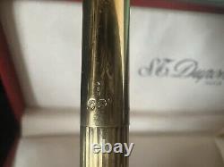 Dupont Silver 925 Gold Plated Ballpoint Pen With Hallmarks Warranty Case