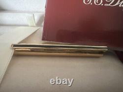 Dupont Silver 925 Gold Plated Ballpoint Pen With Hallmarks Warranty Case