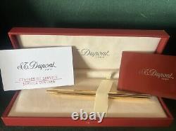 Dupont Silver 925 Gold Plated Ballpoint Pen With Hallmarks Warranty Case