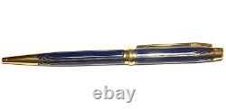 Elysee Parethenon 18K Gold Plated & Blue Lacquer Germany Ballpoint Pen Writes