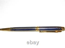 Elysee Parethenon 18K Gold Plated & Blue Lacquer Germany Ballpoint Pen Writes