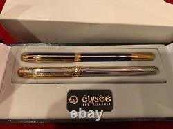Elysee Parthenon Laque Classique Ballpoint Pen Gold Trim Lot Of 2