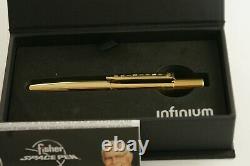 Fisher Infinium Space Pen Gold Titanium Nitride Black Ink Medium Point