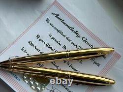 Franklin Covey Lexington Ballpoint Pencil Set Stainless Steel 24K Gold Plated