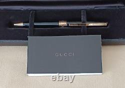 GUCCI Gold/Black Twisted Ballpoint Pen wz/Box, Storage bag Manual Super Rare
