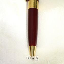 GUCCI Interlocking Bordeaux red/Gold Twisted Ballpoint Pen(No Box) Charm used