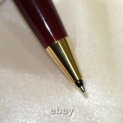 GUCCI Interlocking Bordeaux red/Gold Twisted Ballpoint Pen(No Box) Charm used