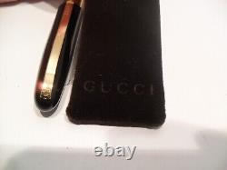 GUCCI Pen Authentic GUCCI Icon Beautiful Polished Black Resin & Gold Plated Trim