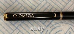 Genuine vintage Omega ballpoint pen (twist to nib) black withgold plate accents