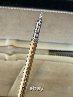 Gucci Pen Sphere Foil Gold Sherry Line Corpo Bas-Relief, Vintage Years 80