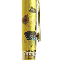 Japanese Makie & Gold Foil Lacquer Ballpoint Pen Fans Stationary NWB