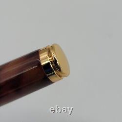 Kenzo Gold Trim Brown Celluloid Refillable Beautifully Design Ballpoint Pen