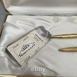 Lalex Gold Plated Ballpoint Pens Boxed Set Two Pair Guarantee Brushed Tasselled