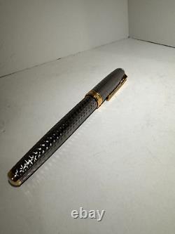 Levenger True Writer Silver Anniversary Fountain Pen Gunmetal Herringbone VINTAG