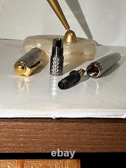 Levenger True Writer Silver Anniversary Fountain Pen Gunmetal Herringbone VINTAG